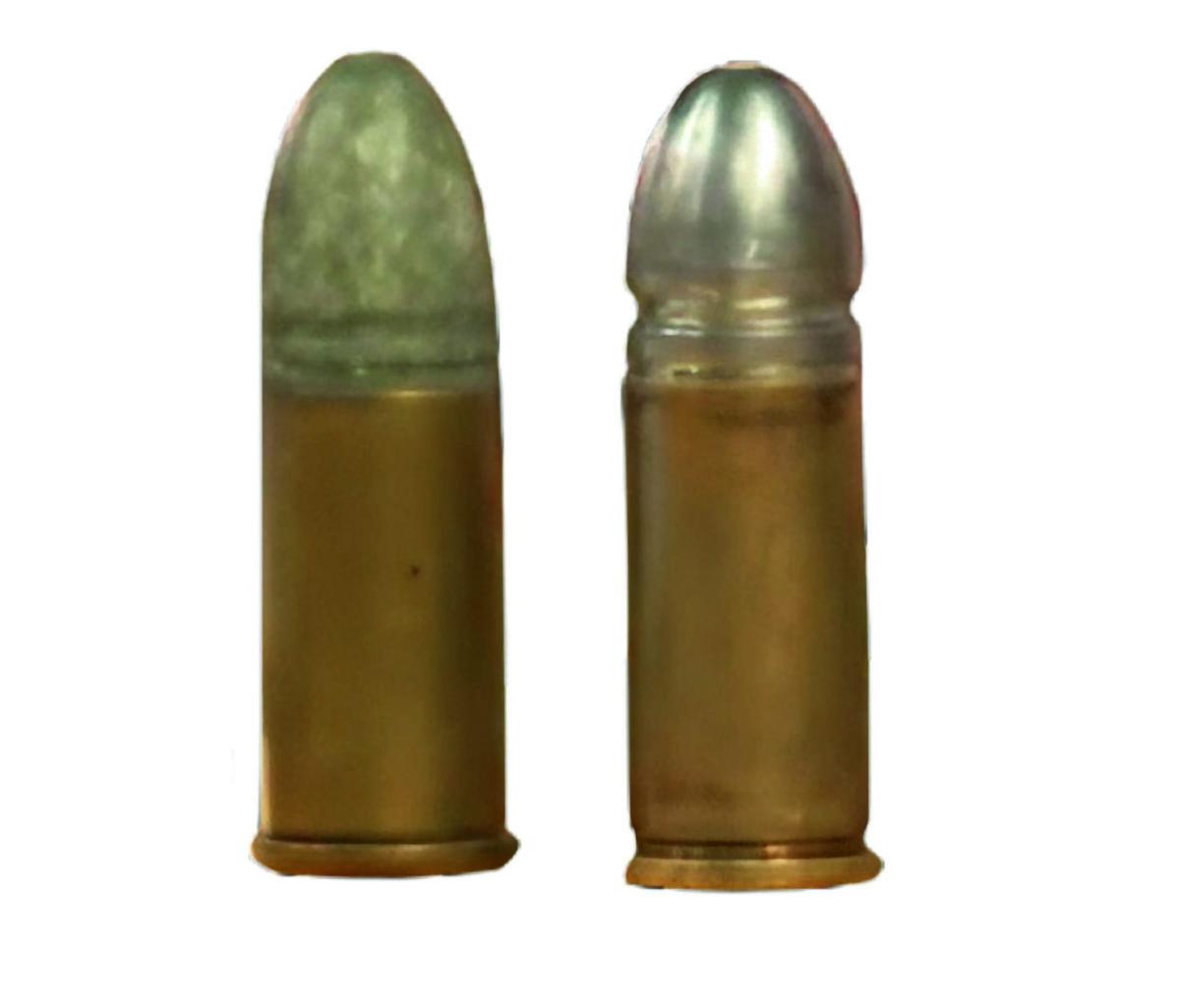 Патроны Смит-Вессон 44-го калибра образца 1871 года. Слева «№ 3 revolver», справа «Russian»