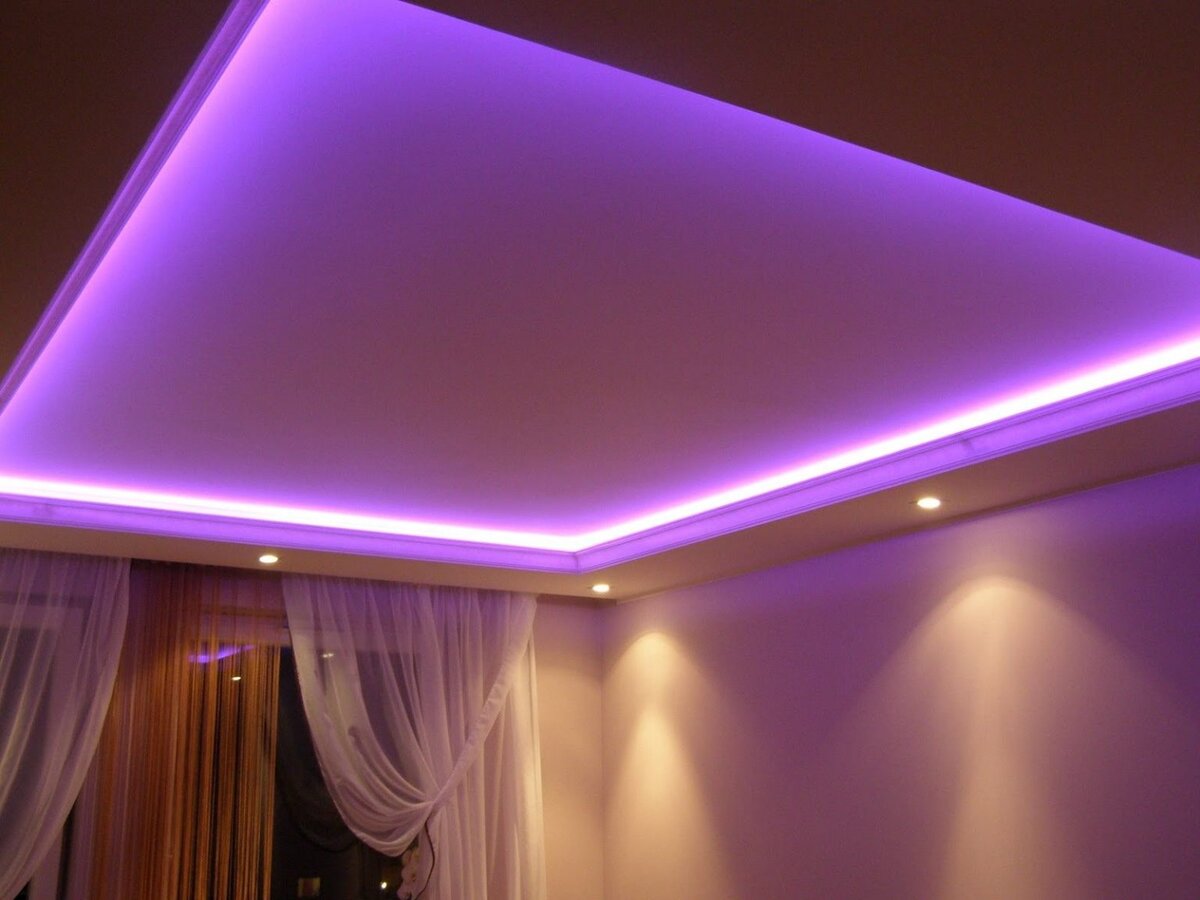 Подсветка натяжного потолка светодиодной лентой– варианты дизайна от «АстаМ»