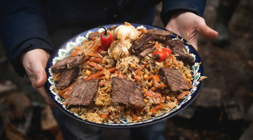 Плов с Курицей в казане на плите и костре пошагово с фото