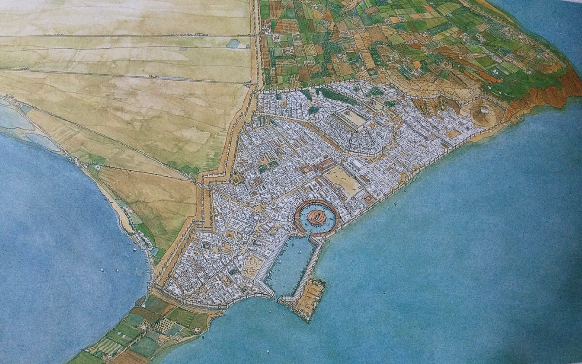 Карфаген финикийский. Визуализация Жан-Клод Гольван ( Jean Claude Golvin). Снимок из книги Abdelmajid Ennabli « Carthage »