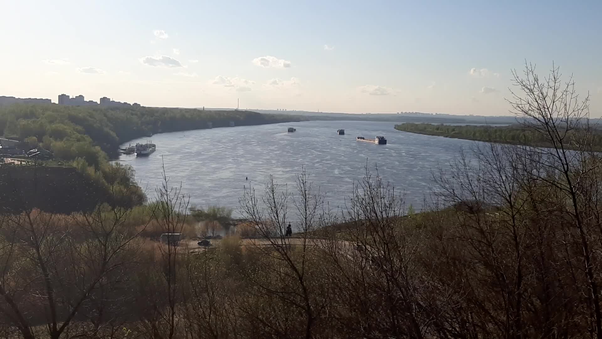 Река Волга в г. КСТОВО. Вид на церковь и реку со стороны д. Зименки.  Подпишись!!!