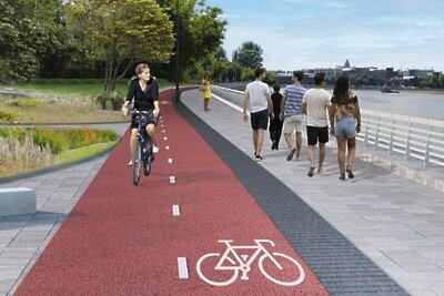    Проект реконструкции Крутицкой набережной в Москве © Департамент строительства Москвы