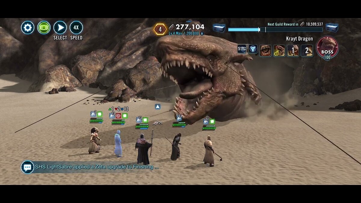 Эпический босс Крайт-дракон в игре «Звездные войны: Галактика героев» (Star Wars: Galaxy of Heroes)!