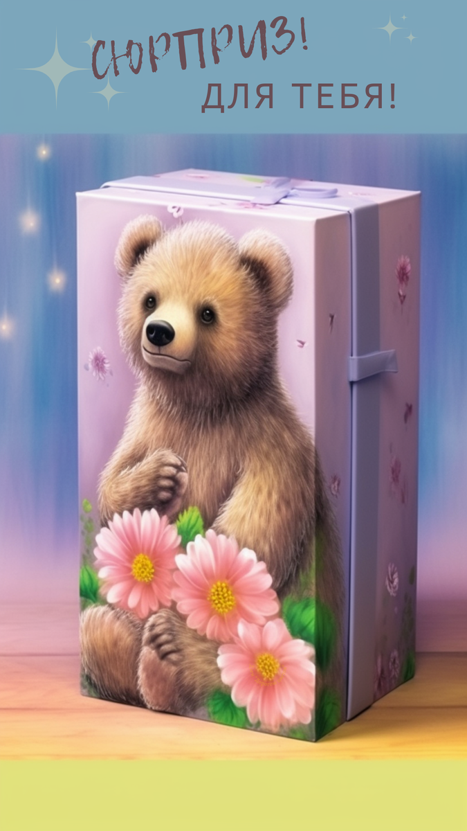 Поздравительная открытка 1989 года «8 марта» Медвежонок почтальон 9x14 см