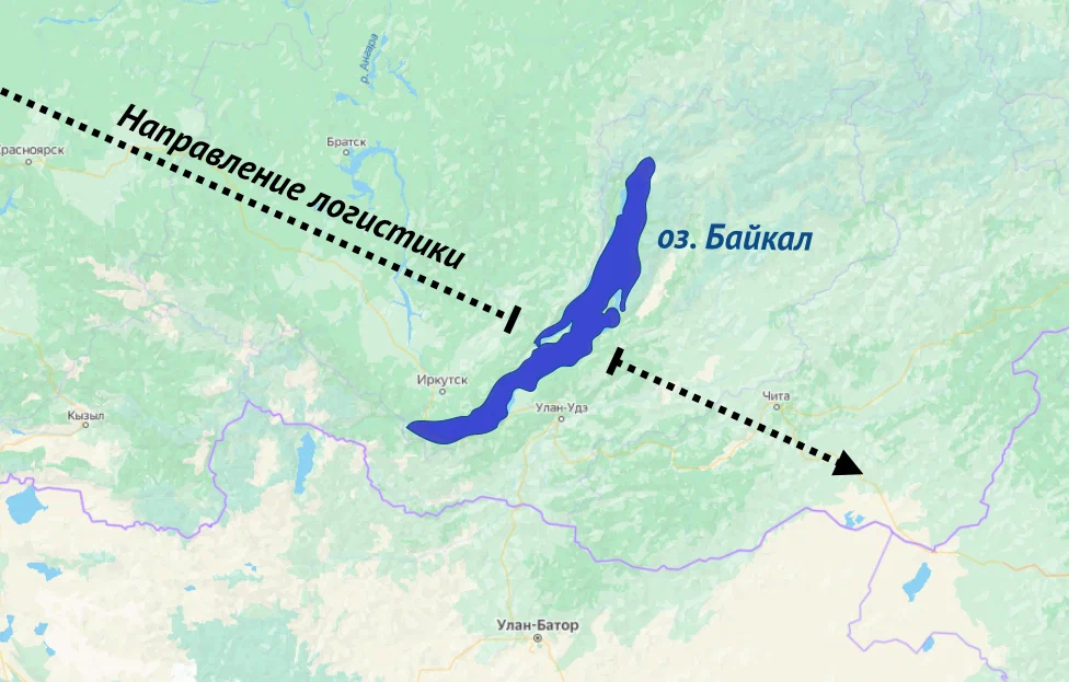 Трасса, транспортировка грузов через Байкал.