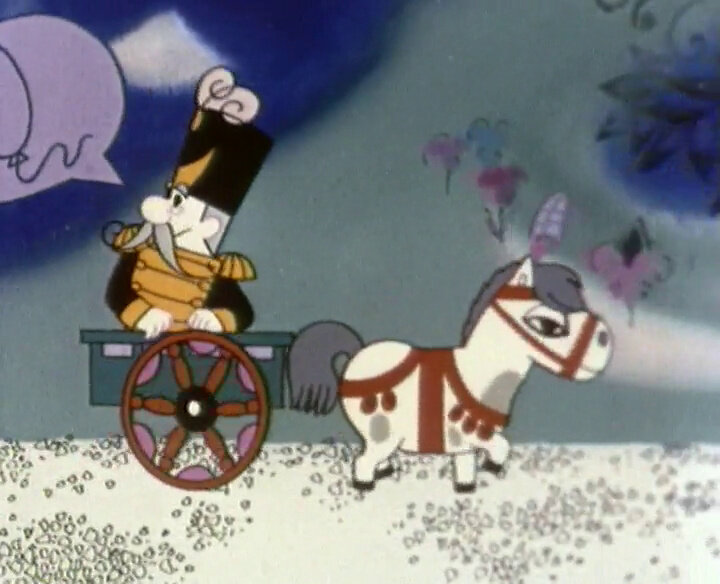 В галерее – кадры из советских мультфильмов «Пони бегает по кругу», «Вересковый мед» и «Каштанка»