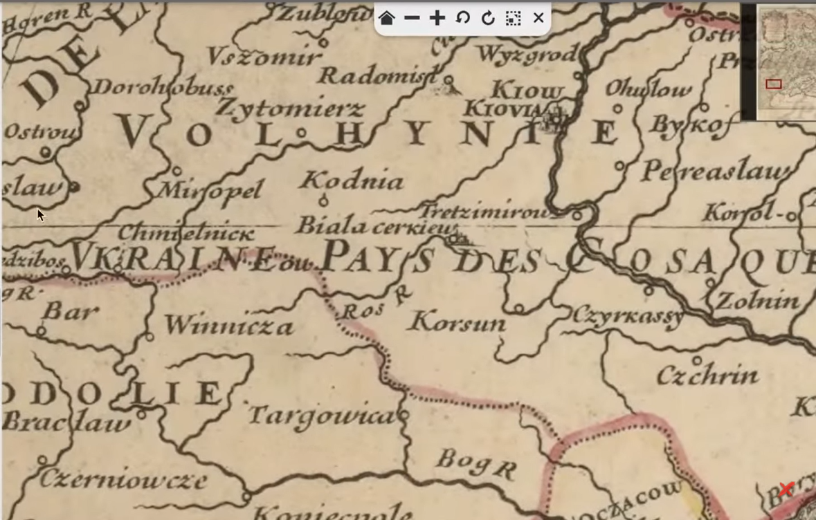 Фрагмент французской карты Европы XVII века.