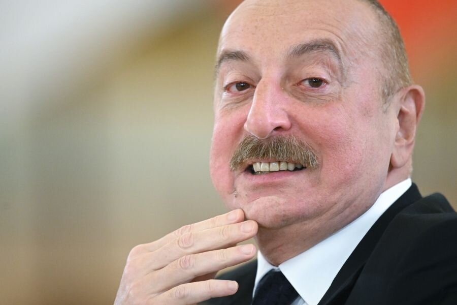    Президент Азербайджанской Республики Ильхам Алиев на заседании высшего Евразийского экономического совета (ВЕЭС) в расширенном составе в Москве.2023 © Илья Питалев/РИА Новости