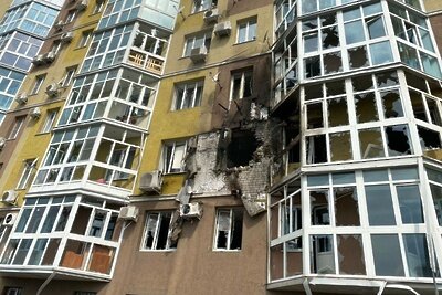    Место крушения БПЛА в Воронеже ©Telegram-канал "Baza"