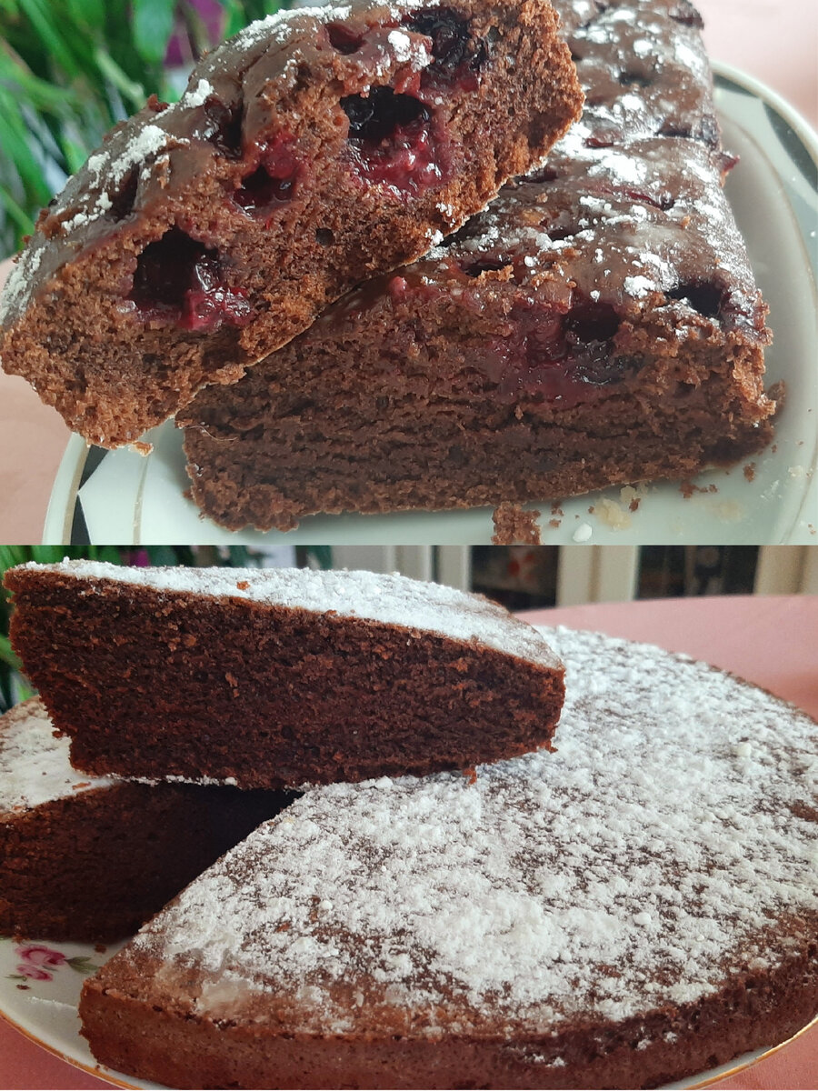 Сверху добавлены ягоды, снизу без добавок