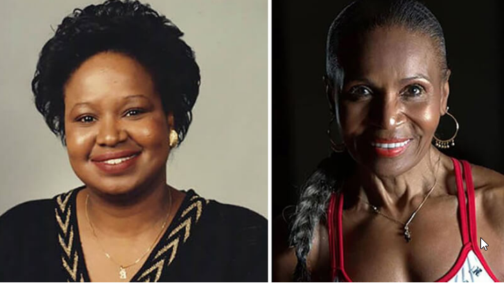 Эрнестина Шепард до и после тренировок. (Кстати, весьма милая женщина приятных форм была, согласитесь?)