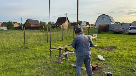 Делаем навес для мангала своими руками ну и вечерний вкусный шашлык- часть 1.