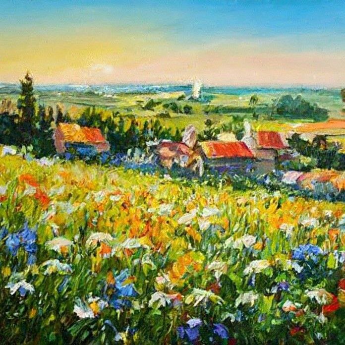 деревня, хост, масло 2022 год