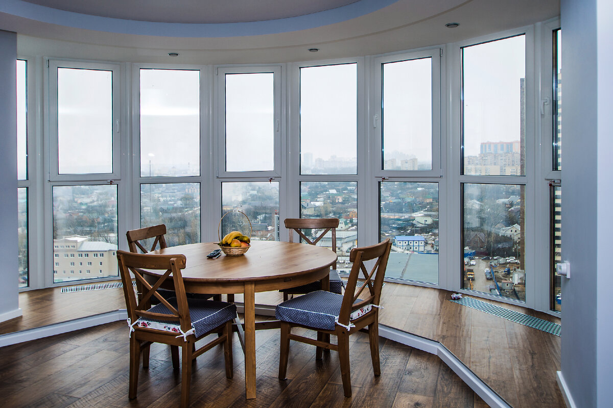 Остекление балкона окнами Melke 