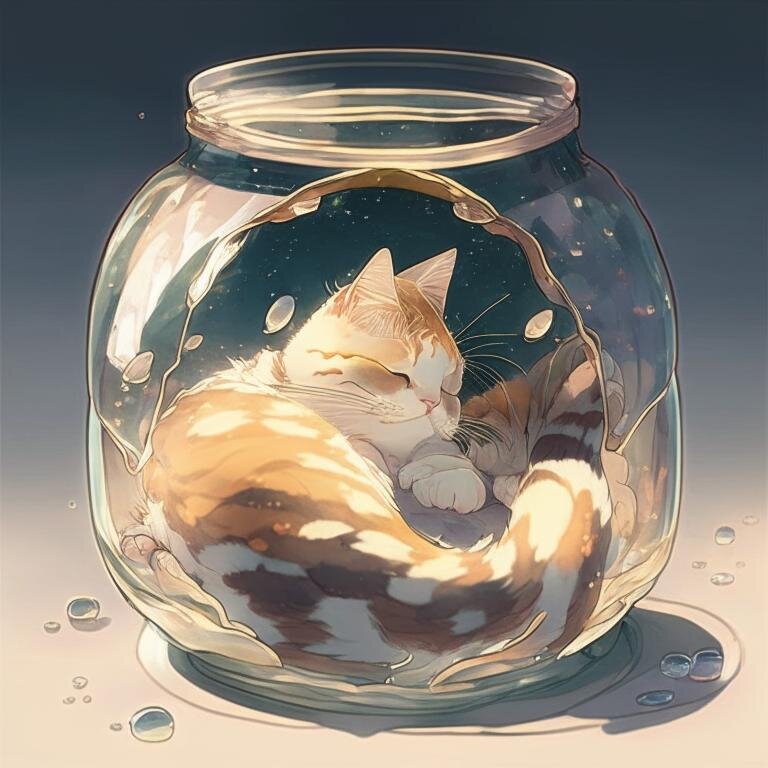 Кот в банке. Нейросеть Kandinsky 2.1.