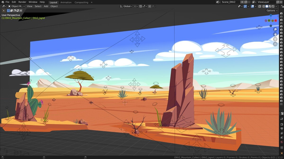 Grease Pencil локация с ригом из упомянутого ролика 2022 года