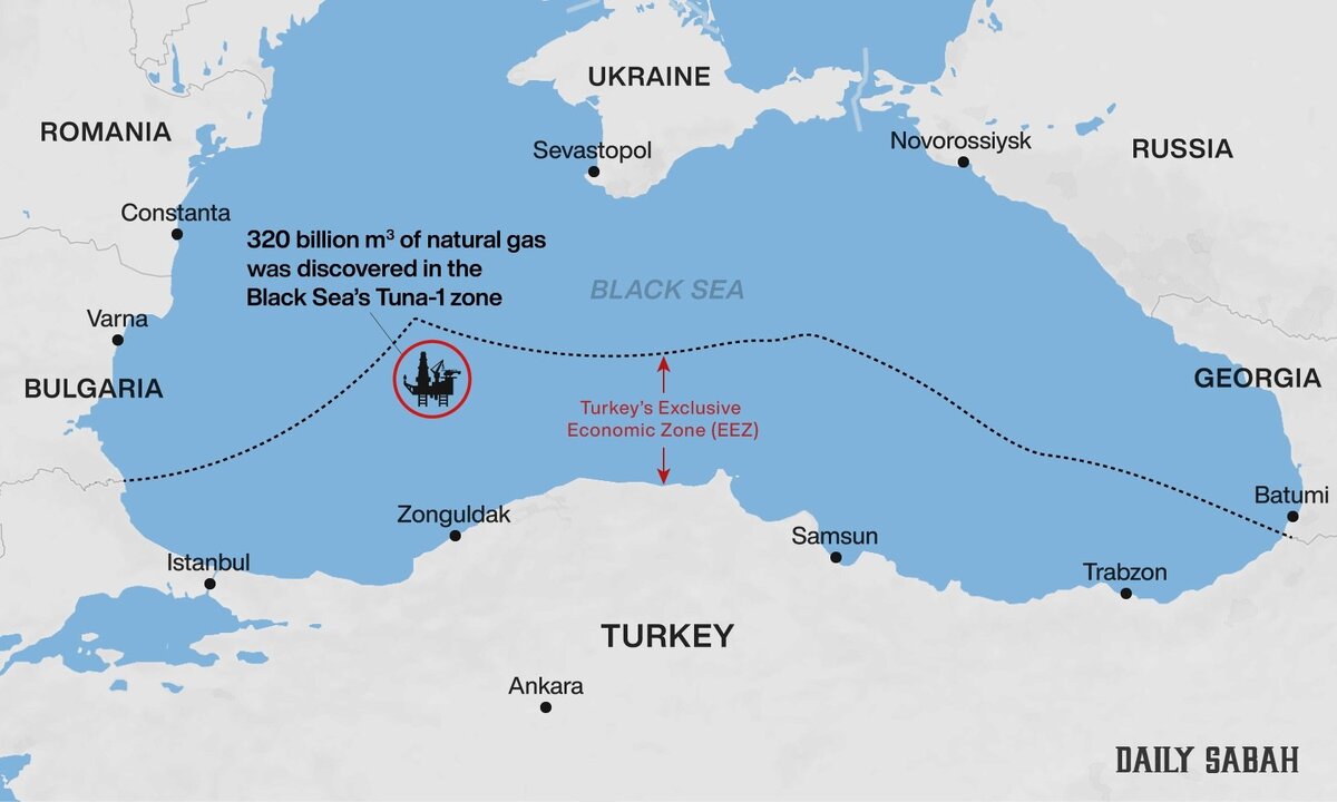 Месторождения газа в черном море карта