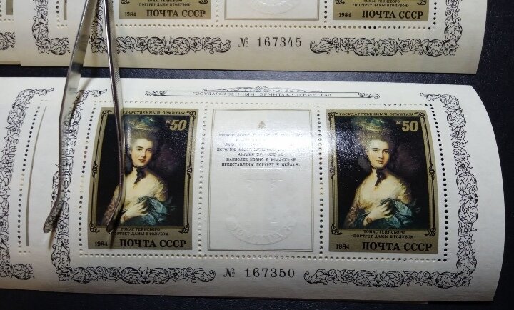 Номерной блок. 1984 год. Эрмитаж. СССР. 