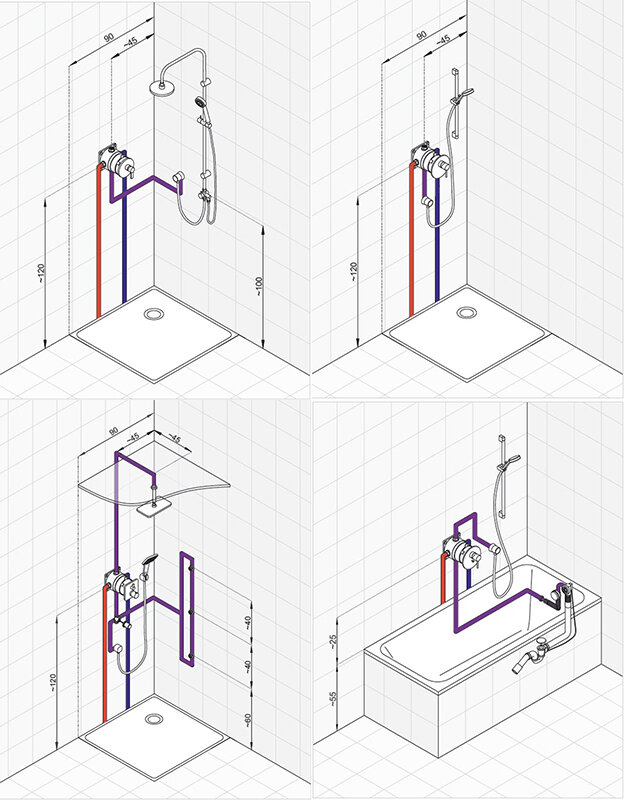 Установка и подключение 🚿 встраиваемого смесителя на дому в Екатеринбурге - вызвать мастера