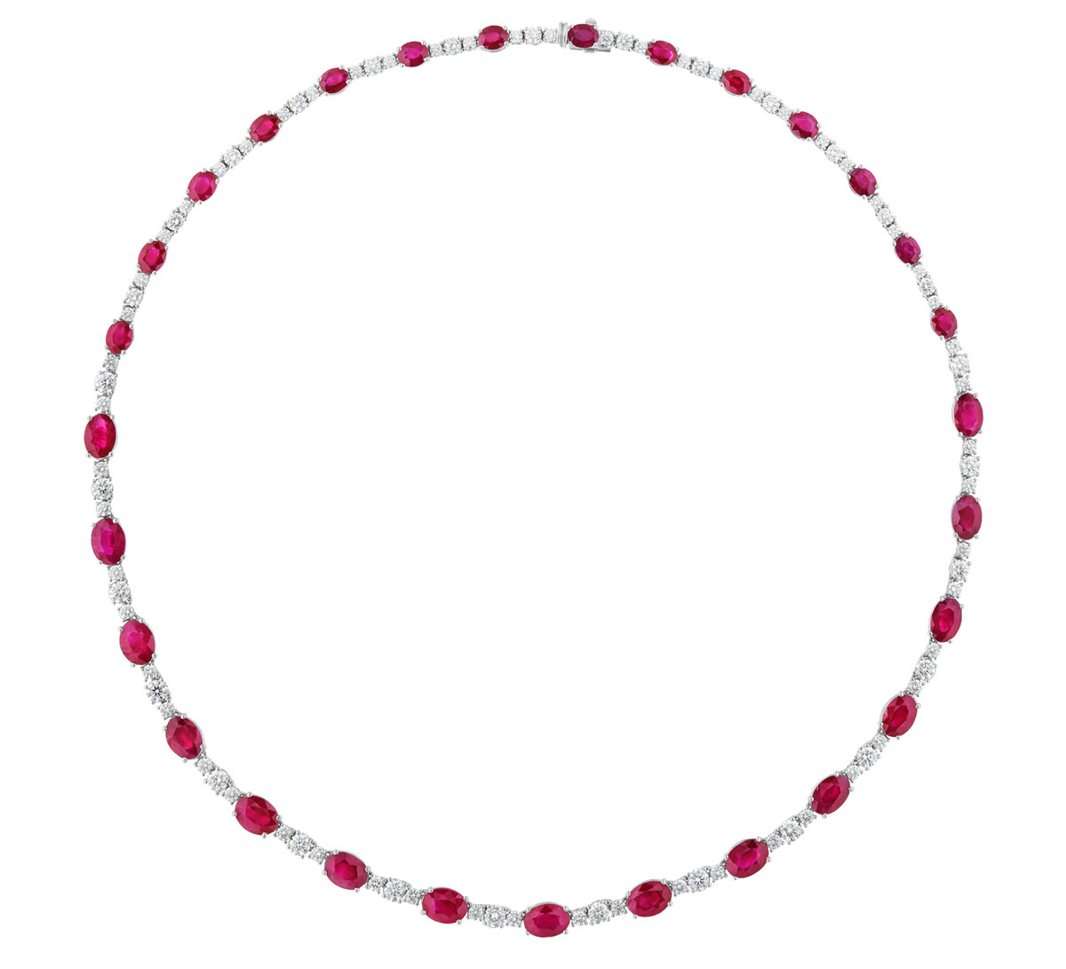 Колье Mercury Color из белого золота с бриллиантами и рубинами