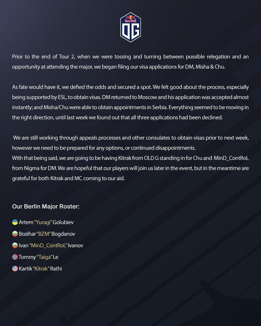     Заявление OG