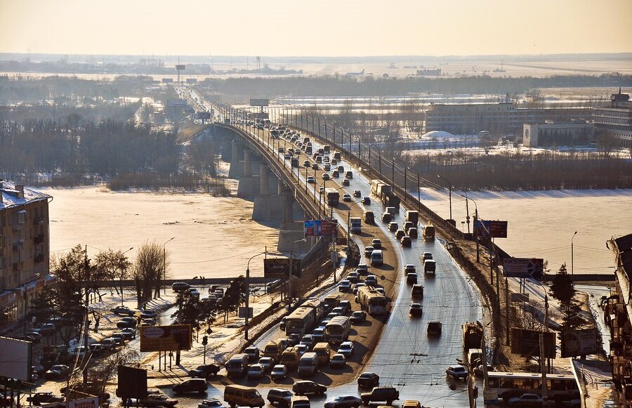 Строительство моста через иртыш