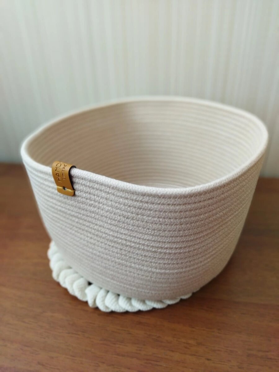 Квадратная корзина из хлопкового шнура 