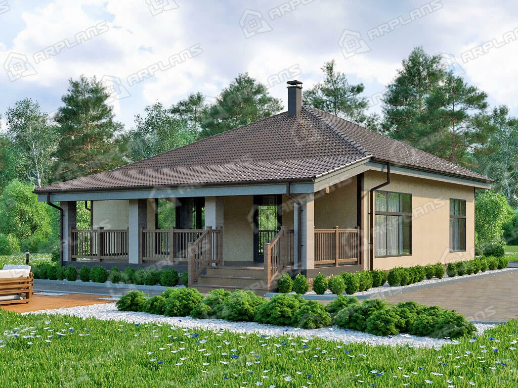 Вид на задний и левый фасады. Источник изображения: Дзен-канал "Arplans.ru - проекты домов"