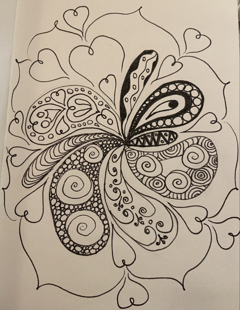 Рисунок Ольги Денисовой в стиле зентангл