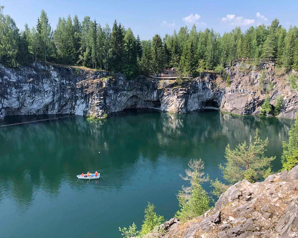 Горный парк Рускеала Карелия водопад