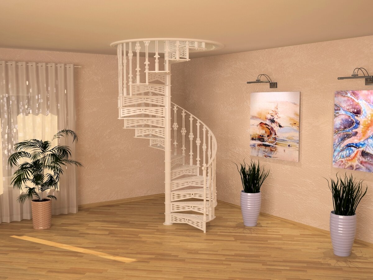 Эскизная проработка чугунной, винтовой лестницы. 