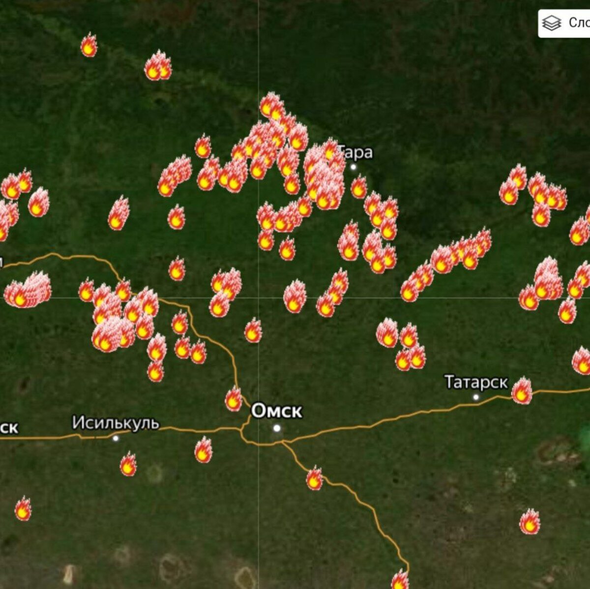Карта природных пожаров онлайн