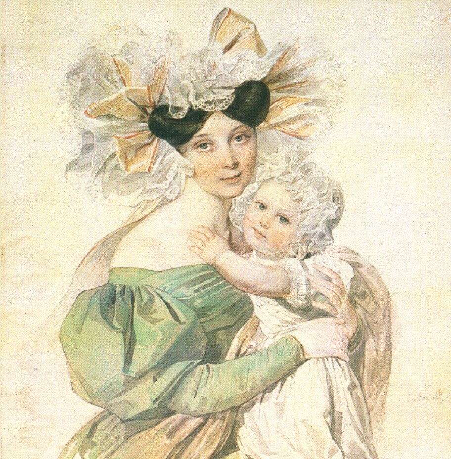 Петр Соколов «Мария Трофимовна Пашкова, ур. Баранова с дочерью Александрой» (старшая дочь)