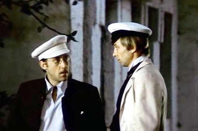 С В. Высоцким в фильме "Плохой хороший человек", 1973 г.