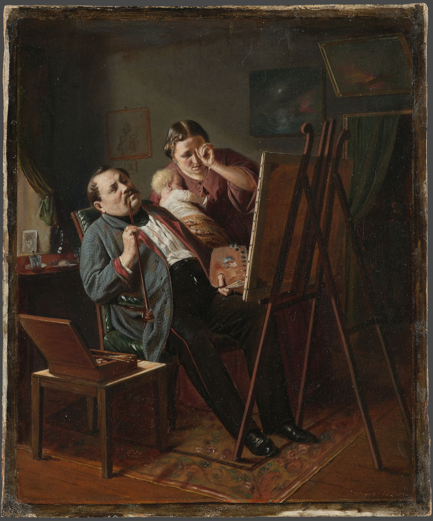 Перов Василий (1833-1882) ДИЛЕТАНТ, 1862, 34 x 28,5 холст на картоне