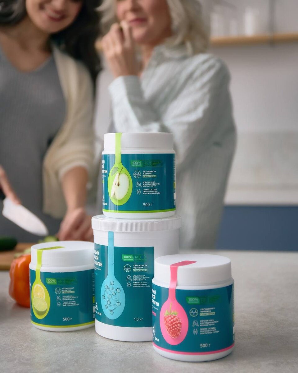 На фото: продукция ПЕРВОГО ЖИВОГО КОЛЛАГЕНА. Пищевой продукт