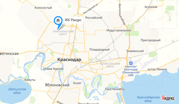 Расположение ЖК относительно районов города
