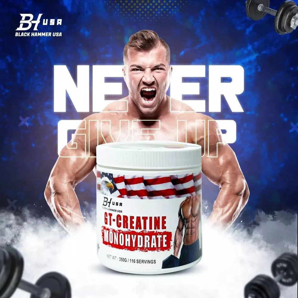 Креатин Моногидрат Black Hammer USA GT-Creatine Monohydrate 350 г. порошок 116 порций
