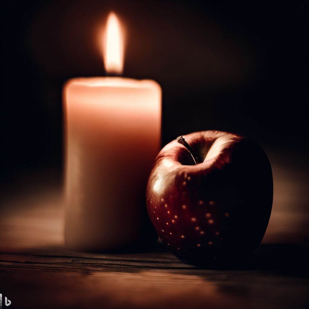 Яблоко и свеча