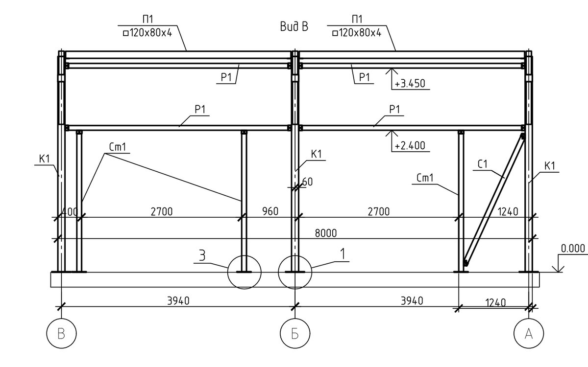 Проект каркасного гаража 6х4 с односкатной крышей