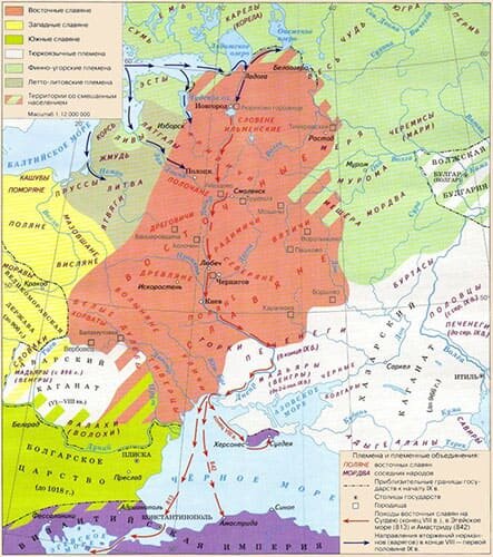 Карта расселения славянских племен
