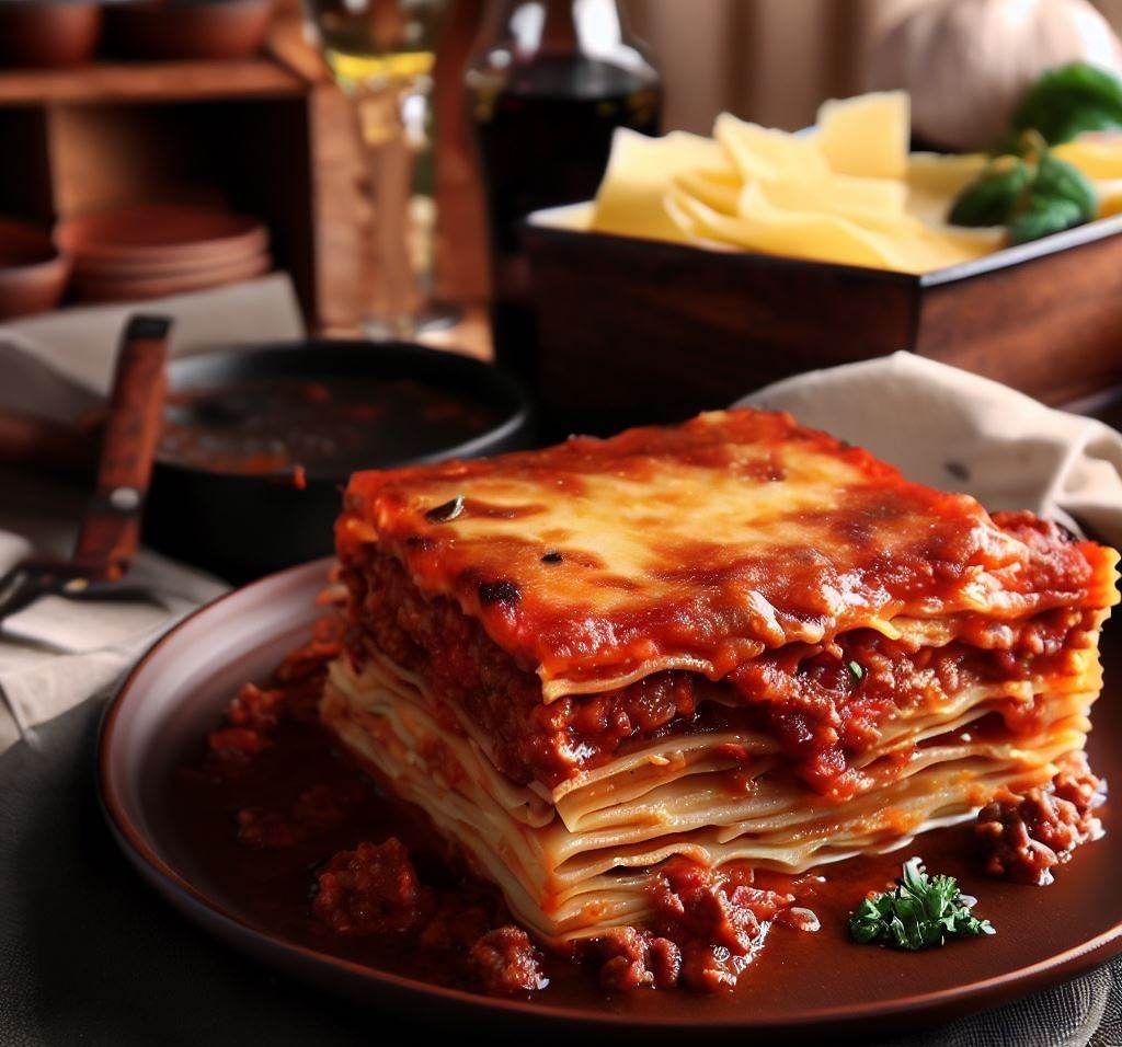 Лазанья с мясным соусом