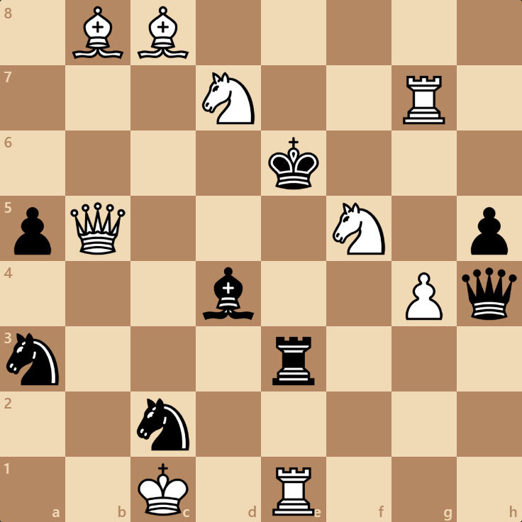 Белые ставят мат в 1 ход. Каким образом?