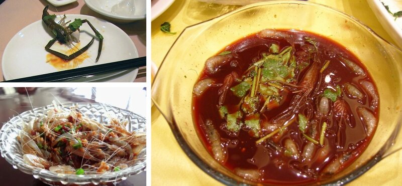 Пьяные креветки - популярное блюдо на востоке Китая 