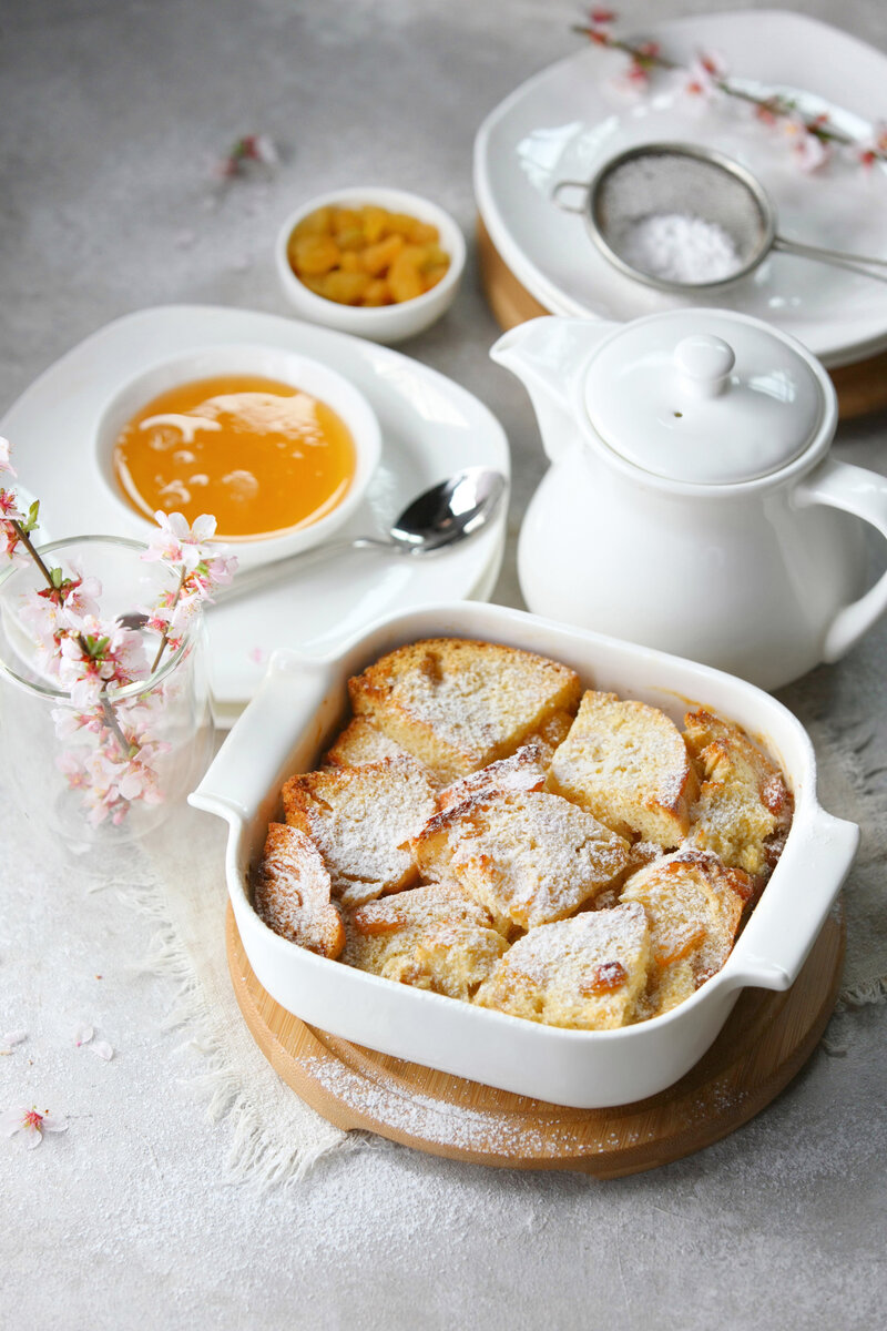 Bread Pudding with Raspberry Sauce by in Brooklyn