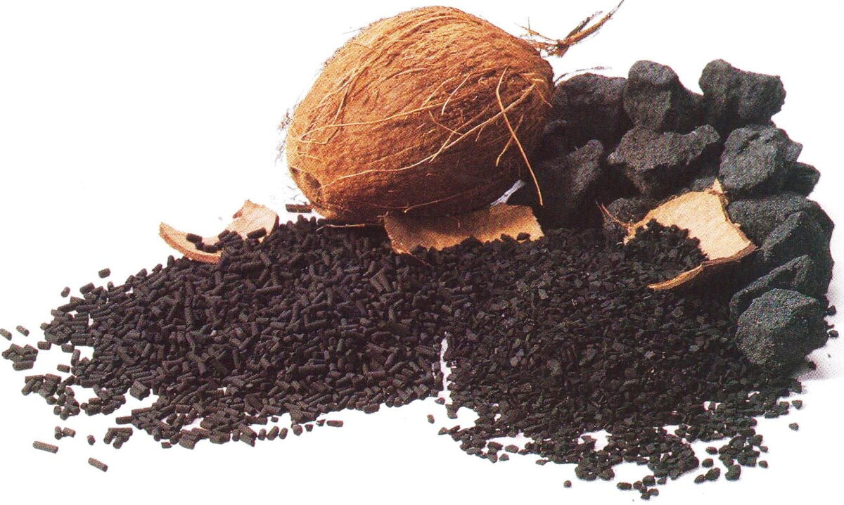 Активированные кокосовые угли для очистки питьевой воды и растворов.
