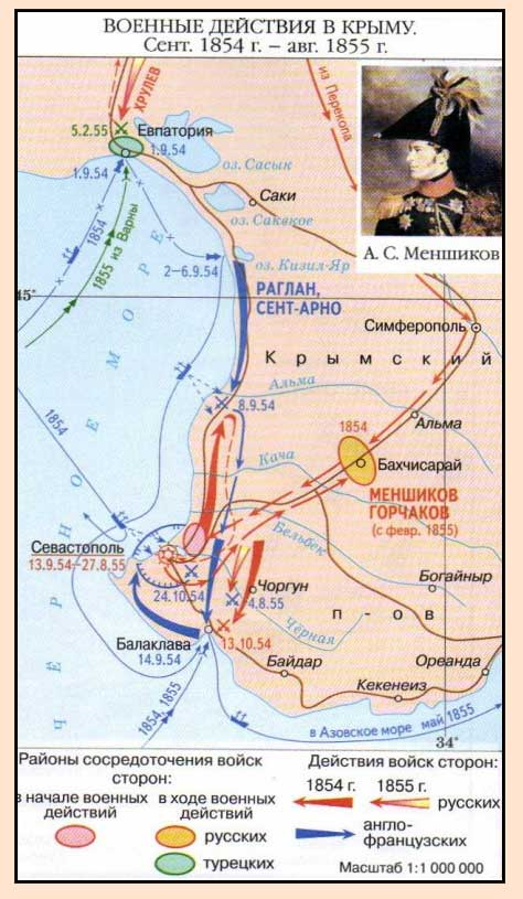 Карта военных действий в крыму