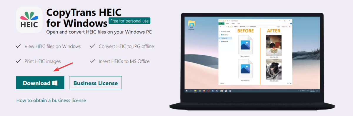 Copytrans heic for window. COPYTRANS HEIC.