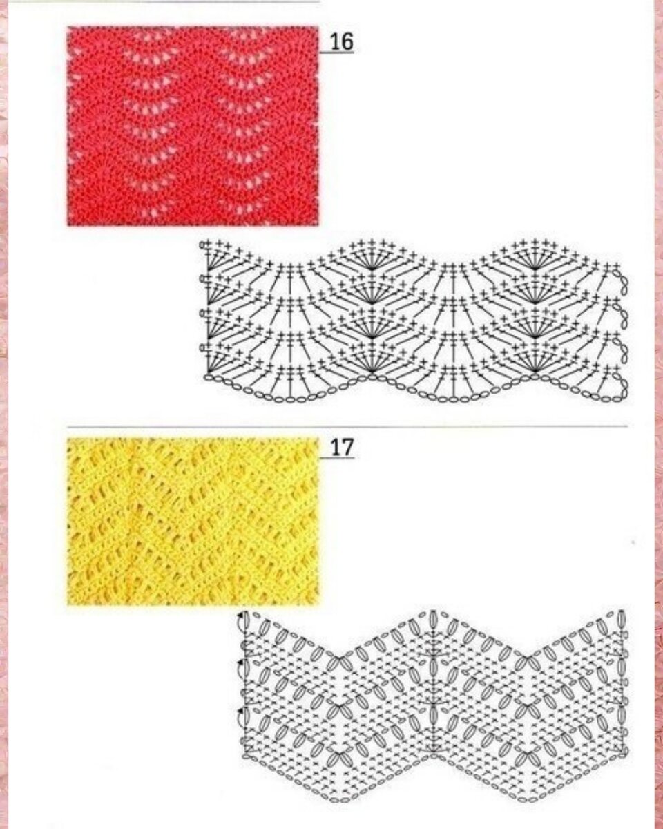 Узор волны крючком схемы и описание