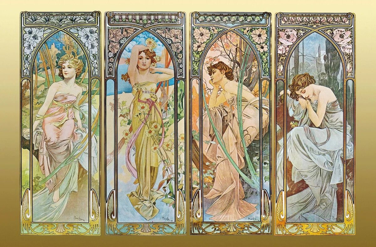 «Четыре времени суток», Альфонс Муха, 1899 г. 